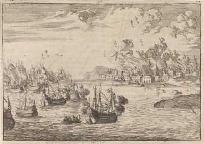 Bombardement af Dieppe, 1694 af Caspar Luyken