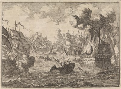 Søslaget ved Cape La Hogue, 1692 af Caspar Luyken