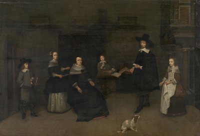 Familiescene af Caspar Netscher
