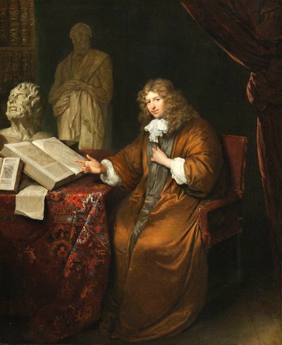 ""Portræt af Abraham van Lennep (1627-1678)"" (Portræt af samleren Abraham van Lennep) Peinture de Caspar Netscher (1639-1684) af Caspar Netscher