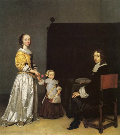 Portræt af en ukendt familie af Caspar Netscher