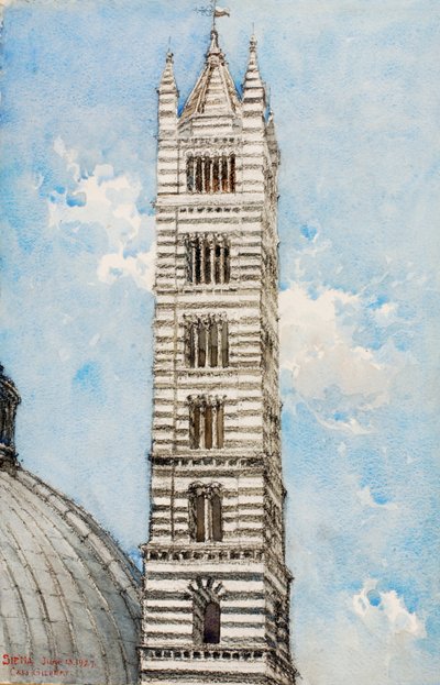 Katedraltårnet, Siena, 1927. af Cass Gilbert