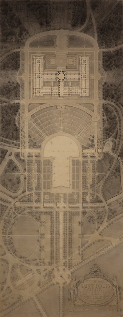 Forest Park, Saint Louis, Missouri: Viser genvinding og restaurering af verdensudstillingsområdet og Museum of Fine Arts af Cass Gilbert