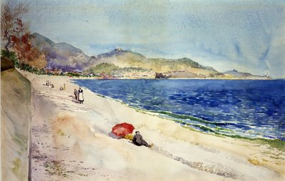 På stranden nedenfor Promenade des Anglais, Nice, Frankrig af Cass Gilbert