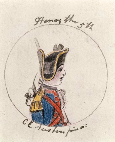 Henry V, ca. 1790 (pen & blæk og wc på papir) af Cassandra Austen