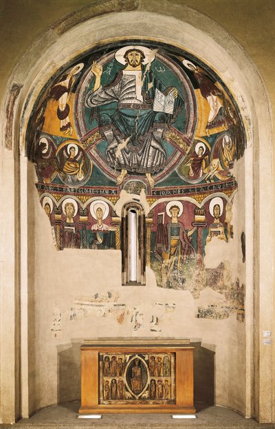 Kristus i herlighed, fra kirken San Clemente de Tahull, Lerida, Spanien (fresko) af Catalan School