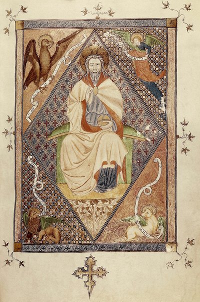Kristus i majestæt (i herlighed) (miniature) af Catalan School
