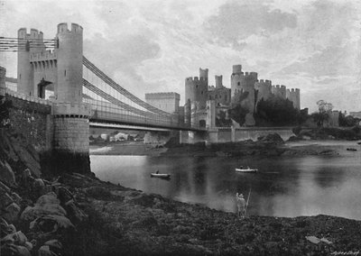 Conway Castle and Bridges, c1896 af Catherall and Pritchard