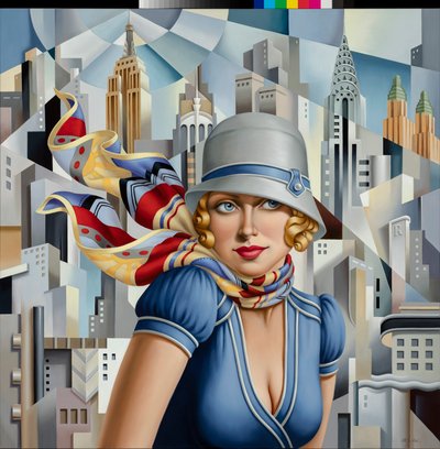 Sommer i byen, 2015 (olie på hør) af Catherine Abel