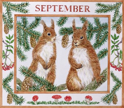 september (wc på papir) af Catherine Bradbury