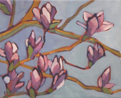 Magnolia Moment, 2022 (olie på lærred) af Catherine J Martzloff