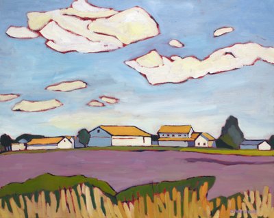 Wandering by the Field, 2022 (Olie på lærred) af Catherine J Martzloff