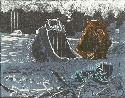 Prime Property, 2014 (linoleumssnit og ætsning) af Catherine Sutcliffe-Fuller