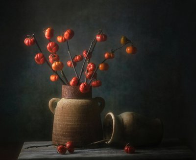 Stilleben med efterårskalebasser af Catherine Wang