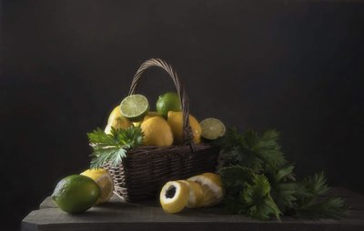 Rustikt citrus-stilleben af Catherine Wang