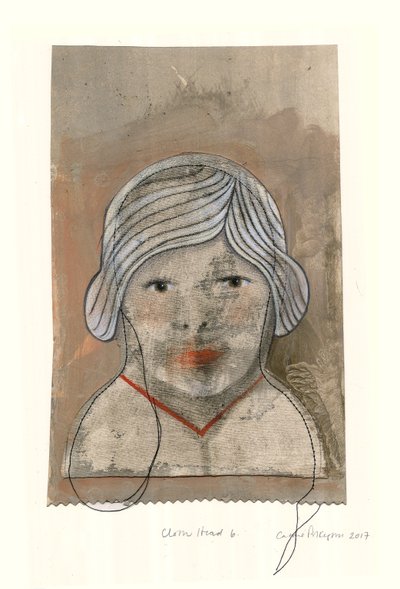 Cloth Head, 2017 (digitalt arkivtryk med håndkolorering) af Cathie Pilkington