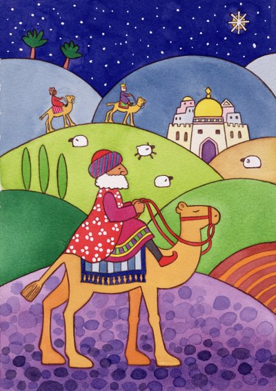 The Three Kings, 1997 (wc på papir) af Cathy Baxter