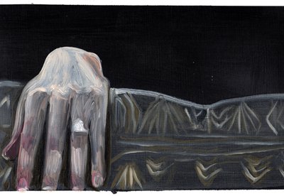 Filmdagbog #48 (18.05.13 Han kunne ikke se, hvem det var), 2015 (olie på papir) af Cathy Lomax