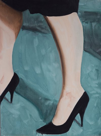 Misfit Legs 1, 2013 (olie på papir) af Cathy Lomax