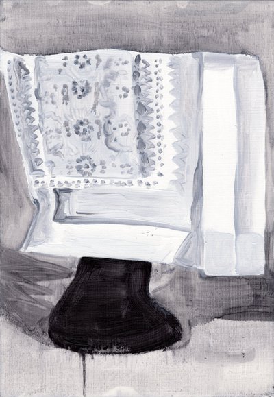 Obsfuscate, 2019 (olie på papir) af Cathy Lomax