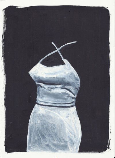 The Girl Upstairs 1, front, 2012 (olie og akryl på papir) af Cathy Lomax