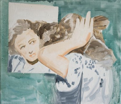 Up Do, 2017 (olie på linned) af Cathy Lomax