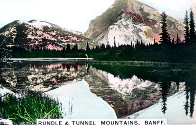 Mounts Rundle and Tunnel, Banff, Alberta, Canada, c1920