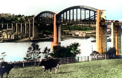 Royal Albert Bridge, Saltash, Cornwall, 1926. af Cavenders Ltd