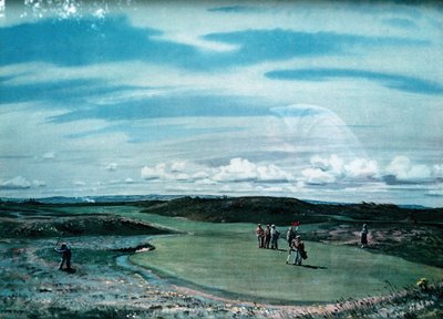 Cecil Aldin 1870-1935, kunsttryk af golfbane, c1920 af Cecil Charles Windsor Aldin