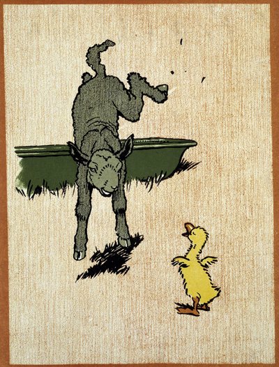 Sort lam og ælling - tegning af Cecil Aldin af Cecil Charles Windsor Aldin