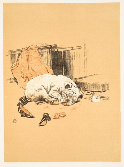 Skuffelse over ikke at finde chokoladerne, fra A Gay Dog, Story of a Foolish Year Aldin, Cecil Charles Windsor (1870-1935), udgivet William Heineman, 1905. 1. udgave, Illustration, Chalk and C af Cecil Charles Windsor Aldin