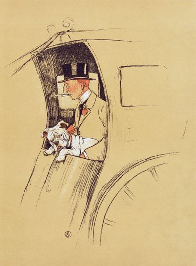 Hansom Cab (kridt og farveblyant på papir) af Cecil Charles Windsor Aldin