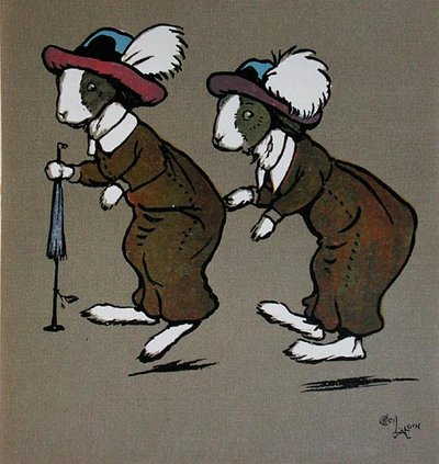 Humpty og Dumpty, illustration fra "Merry Party" af May Byron, udgivet af Hodder and Stoughton af Cecil Charles Windsor Aldin