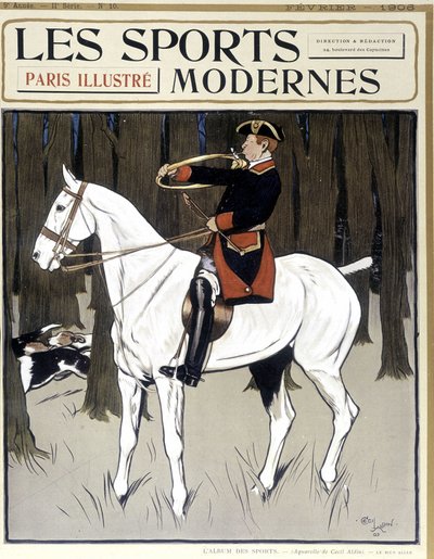 Jagt (en mand til hest, der opmuntrer hunde) Forside "" Modern Sports"" 02/1906 af Cecil Charles Windsor Aldin