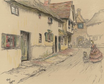 The George Inn, Dorchester af Cecil Charles Windsor Aldin