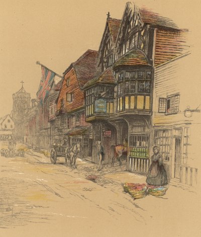 The George Inn, Salisbury af Cecil Charles Windsor Aldin