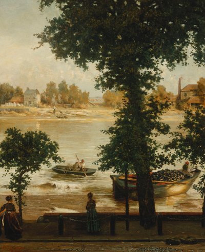 En sommeraften ved Cheyne Walk, 1870-71 af Cecil Gordon Lawson