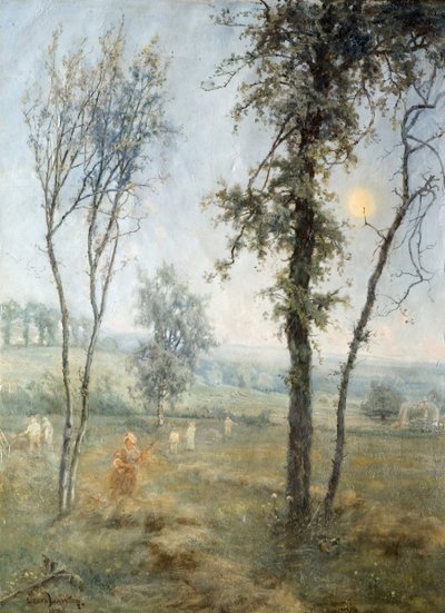 Høproduktion ved måneskin, 1876. af Cecil Gordon Lawson