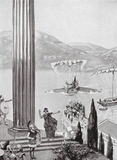 En udsættelse for Mytilene, BC 427 (litografi) af Cecil King