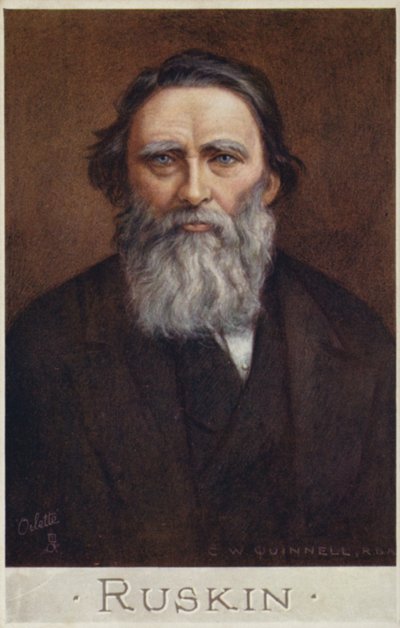 John Ruskin (1819-1900), engelsk forfatter, kunstkritiker, kunstner og socialtænker af Cecil Watson Quinnell