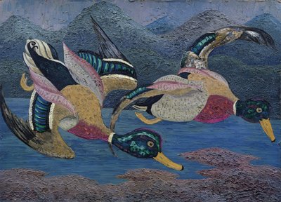 Ænder (olie på lærred) af Cedric Morris