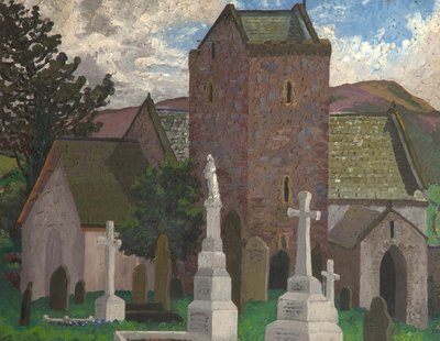 Llangenith Church, South Wales, ca. 1930 (olie på lærred) af Cedric Morris