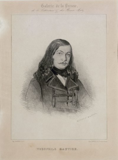 Portræt af digteren Théophile Gautier 1811-1872. af Celestin Francois Nanteuil