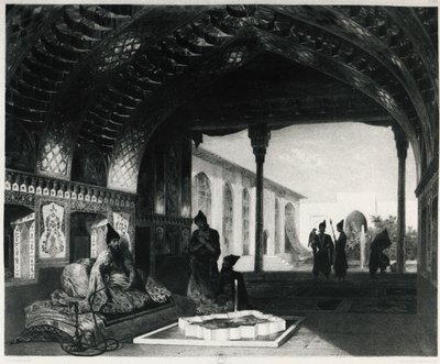 Spejlsalen i Palace of the Sardar of Yerevan, af Celestin Francois Nanteuil (1813-1873), Armenien af Celestin Francois Nanteuil