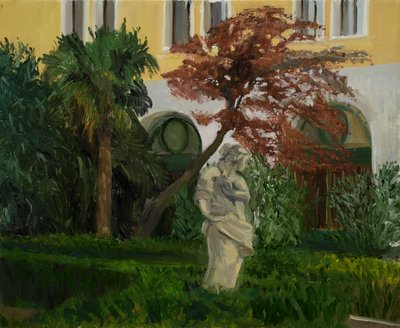 Haven ved Villa Molina,2 (olie på lærred) af Celia Montague