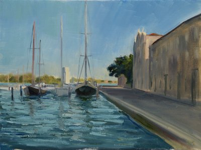 Marina, San Giorgio Maggiore, Venedig 1 (olie på lærred) af Celia Montague