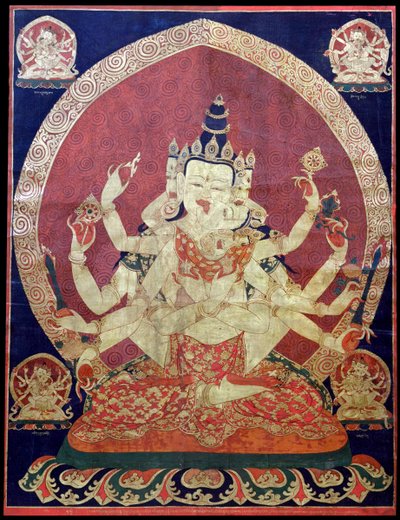 Guhyasamaja Akshobhyavajra Tanaka, 1600-tallet. af Central Asian Art.