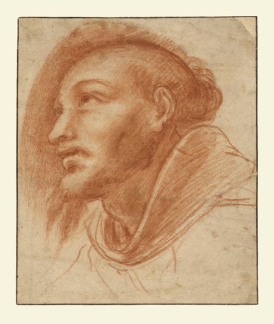 Studie af en franciskanermunk (muligvis den hellige Frans) af Cerano (Giovanni Battista Crespi)