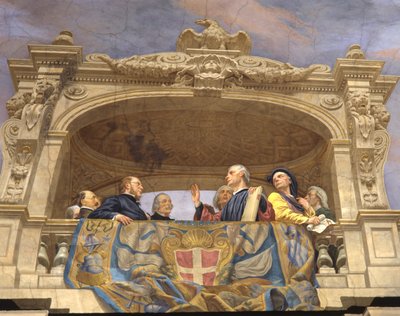 Macchiavelli, A. Gentili, Pier Capponi og Cavour (detalje af 3433390) af Cesare Mariani