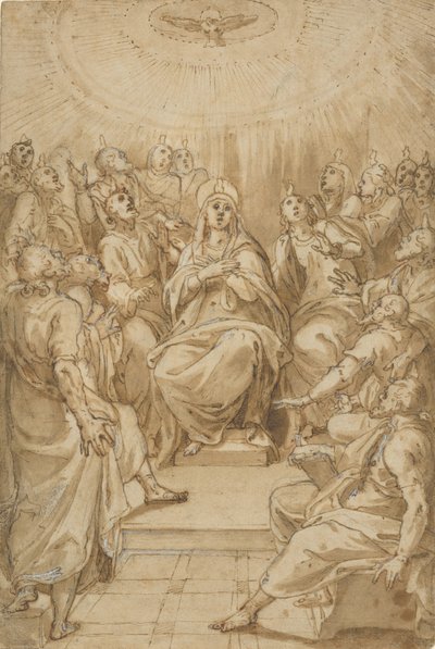 Pinsen Helligåndens nedstigning, ca. 1576. af Cesare Nebbia